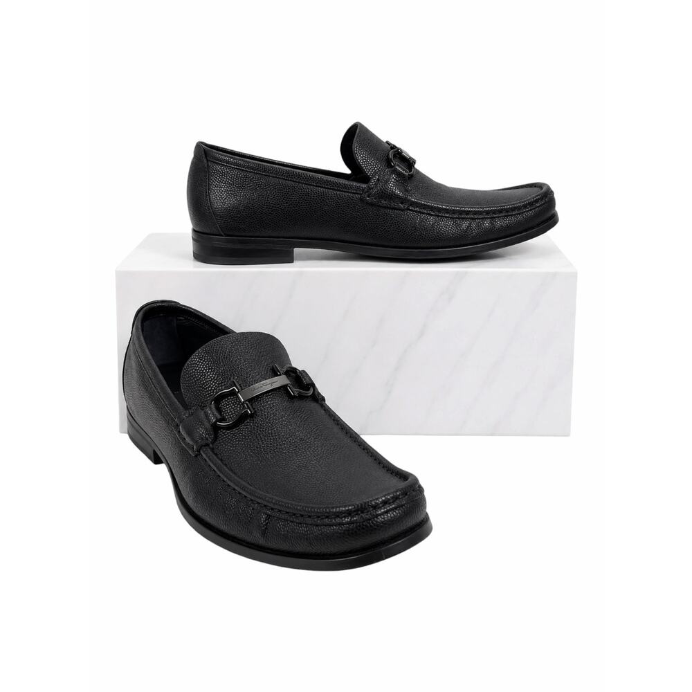 Salvatore Ferragamo Grandioso Gancini Bit Leather Loafer Black Size 10D/ 11